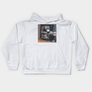 Woman Reflecting In Chair Kids Hoodie